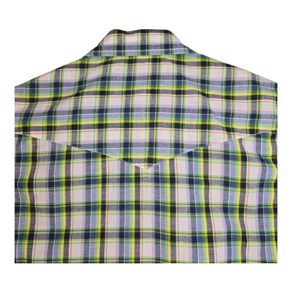 Cowgirl Shirt Womens Sz Medium Sleeveless Plaid Pearl Snap Western Purple Rodeo - Picture 5 of 9